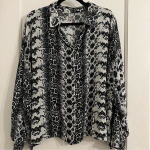 Snake skin button down top